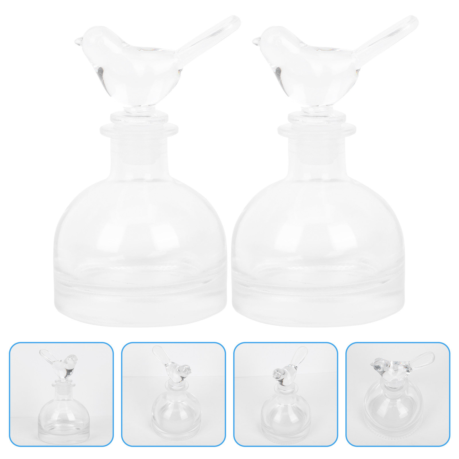 Home Fragrance Us - 2Pcs Glass Perfume Bottles Premium Clear