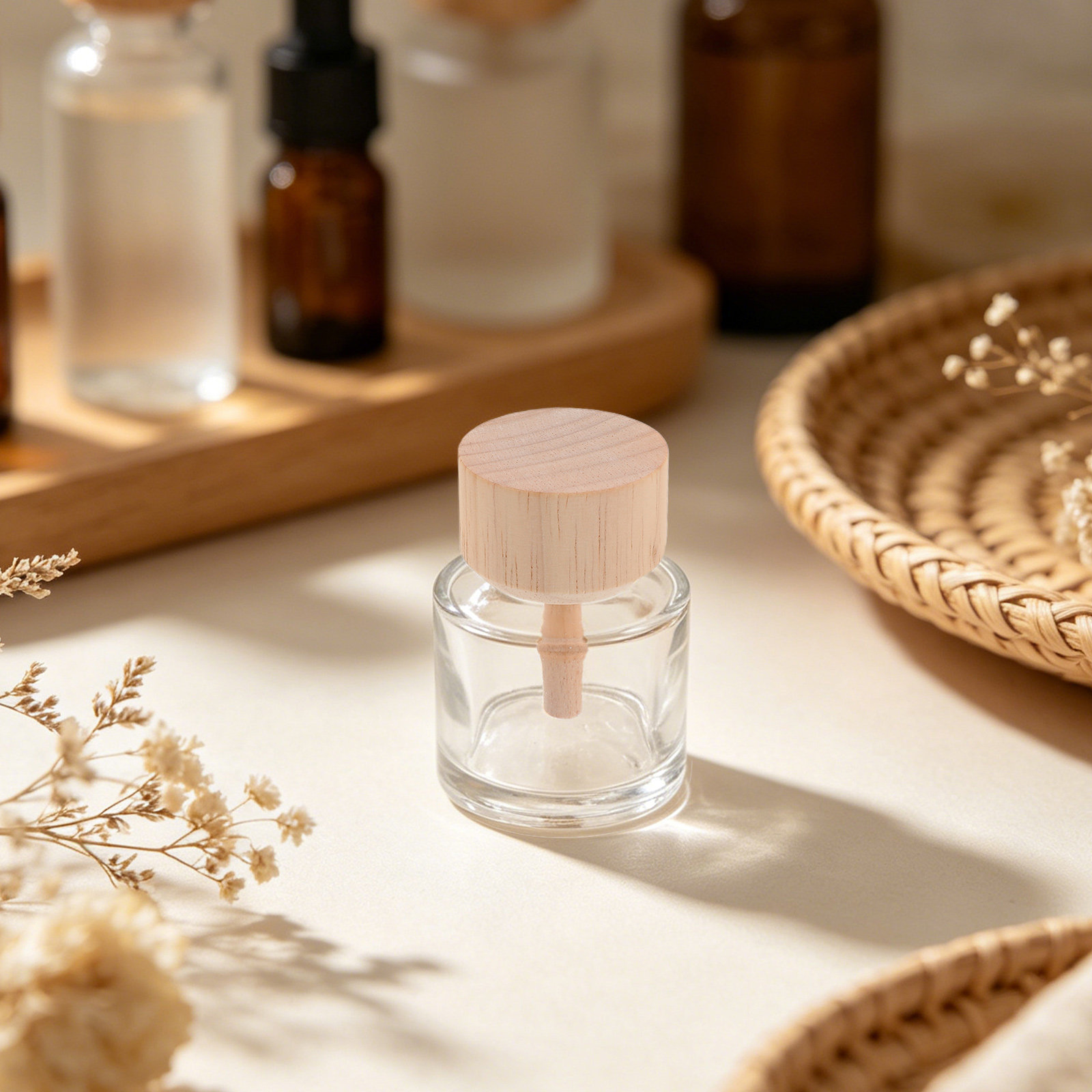 Home Fragrance Us - 2Pcs Clear Glass Reed Diffuser Bottles